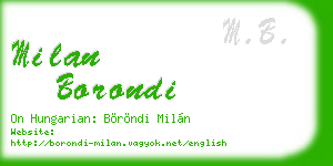 milan borondi business card