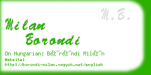 milan borondi business card